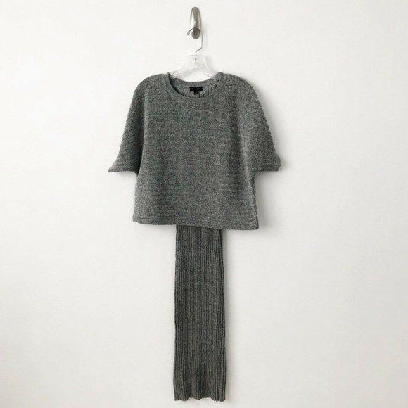 Anthropologie Gretchen Knit Midi Dress HTF Gray Short Sleeve $148 Soft Sm M - Picture 4 of 9